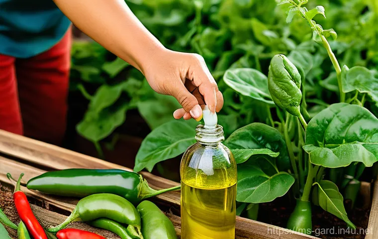 텃밭 친환경 해충 방제 실험 - Image Prompt 1: The Alchemist of the Organic Garden** 텃밭 친환경 해충 방제 실험 - Image Prompt 1: The Alchemist of the Organic Garden**