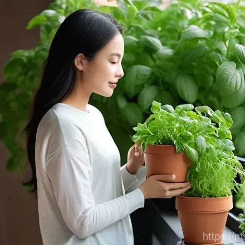 Home 25 텃밭에서 키우는 약초 종류 - **Prompt 1: Urban Herb Oasis on a Balcony**
"A serene and sun-drenched balcony of a modern Malay...